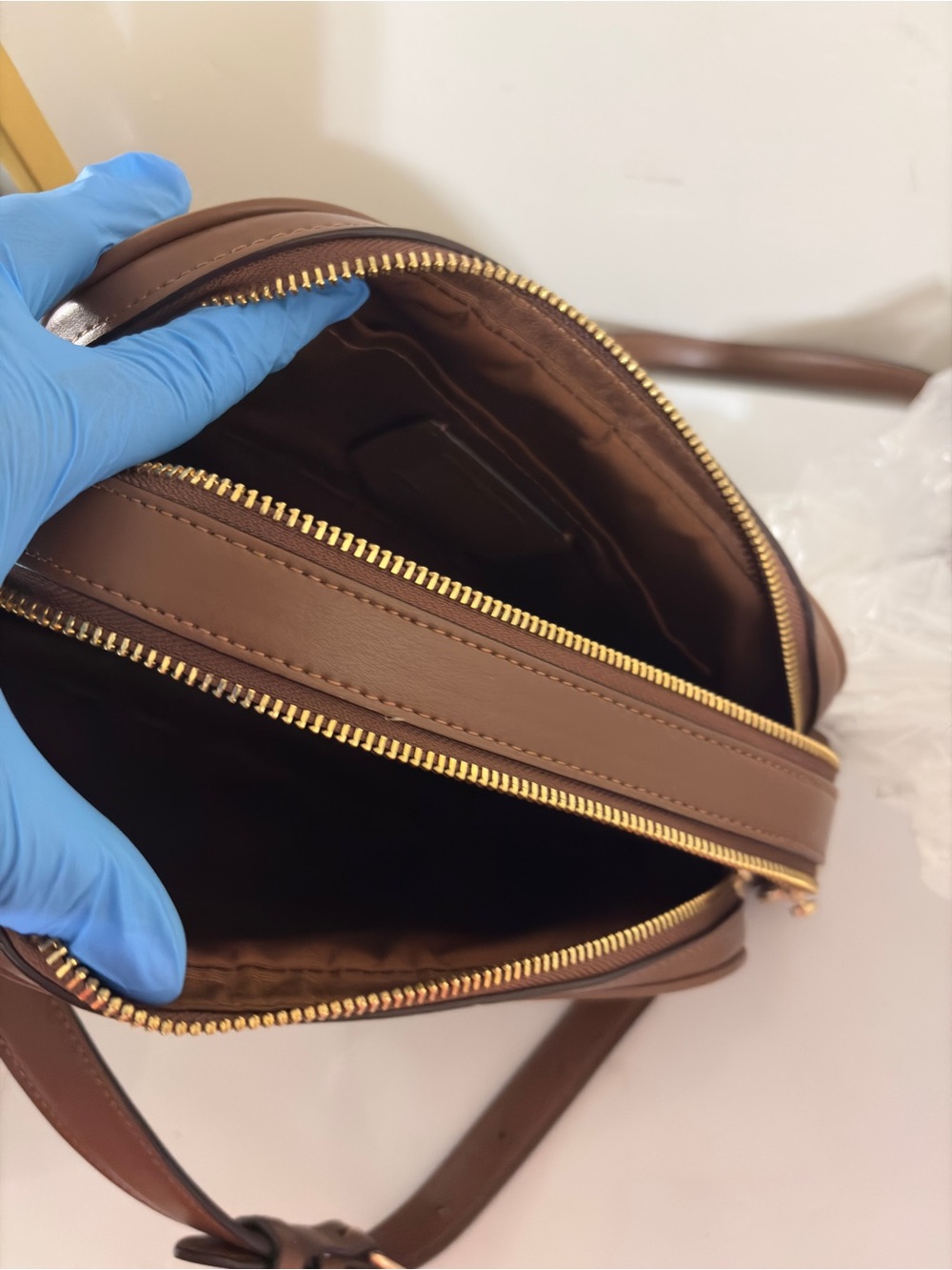 Coach Brown Signature Canvas Crossbody with Gold Hardware - Picture 11 of 14